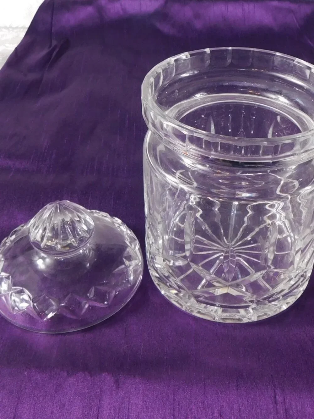 Clear Cut Crystal Biscuit Barrel with Lid # 27672